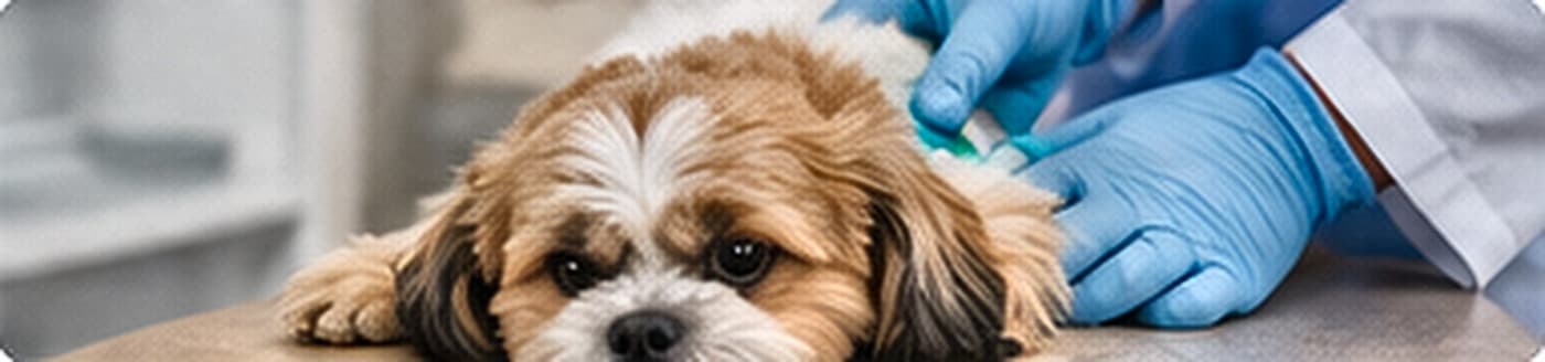 A dog lying calmly while its foreleg is treated